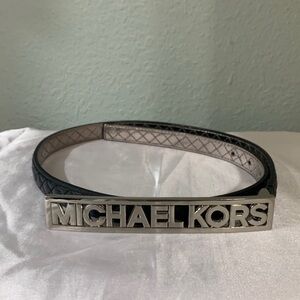 Michael Kors Black and Silver Belt Sleek Design